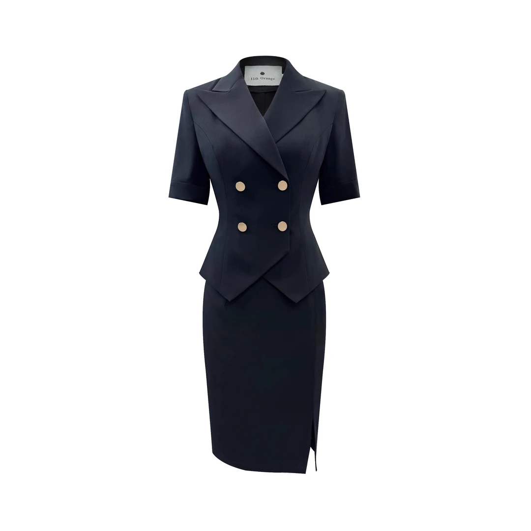 夏季薄款高定职业高级感职场气质女装西服轻奢高档短袖西装套装