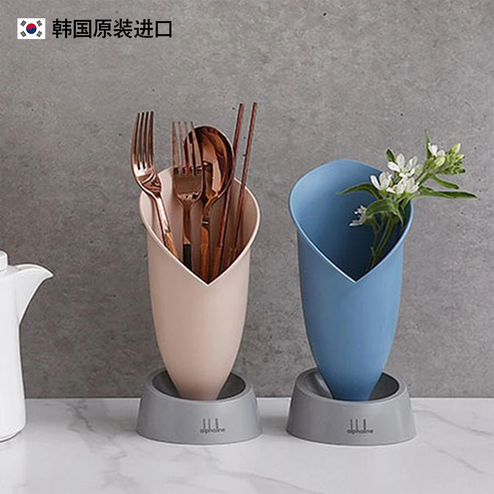 韩国进口~卡拉筷子盒多功能家用创意沥水免打孔筷子笼防霉