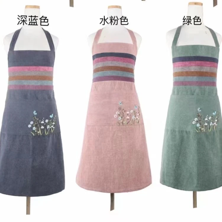 帆布料~ 韩国帆布刺绣碎花围裙现货