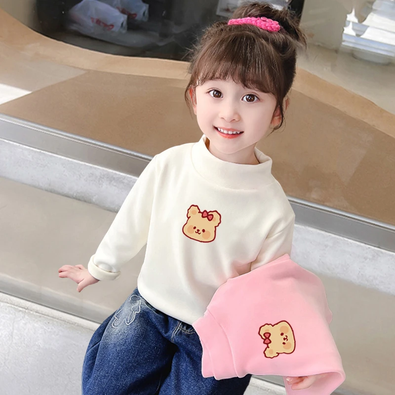 品牌清仓儿童春秋半高领德绒打底衫女宝宝加厚上衣男童打底T恤衫