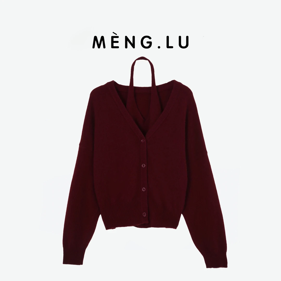 MENGLU【叠影】秋冬气质百搭针织毛衫两件套显瘦穿搭上衣ZZTZ1689X