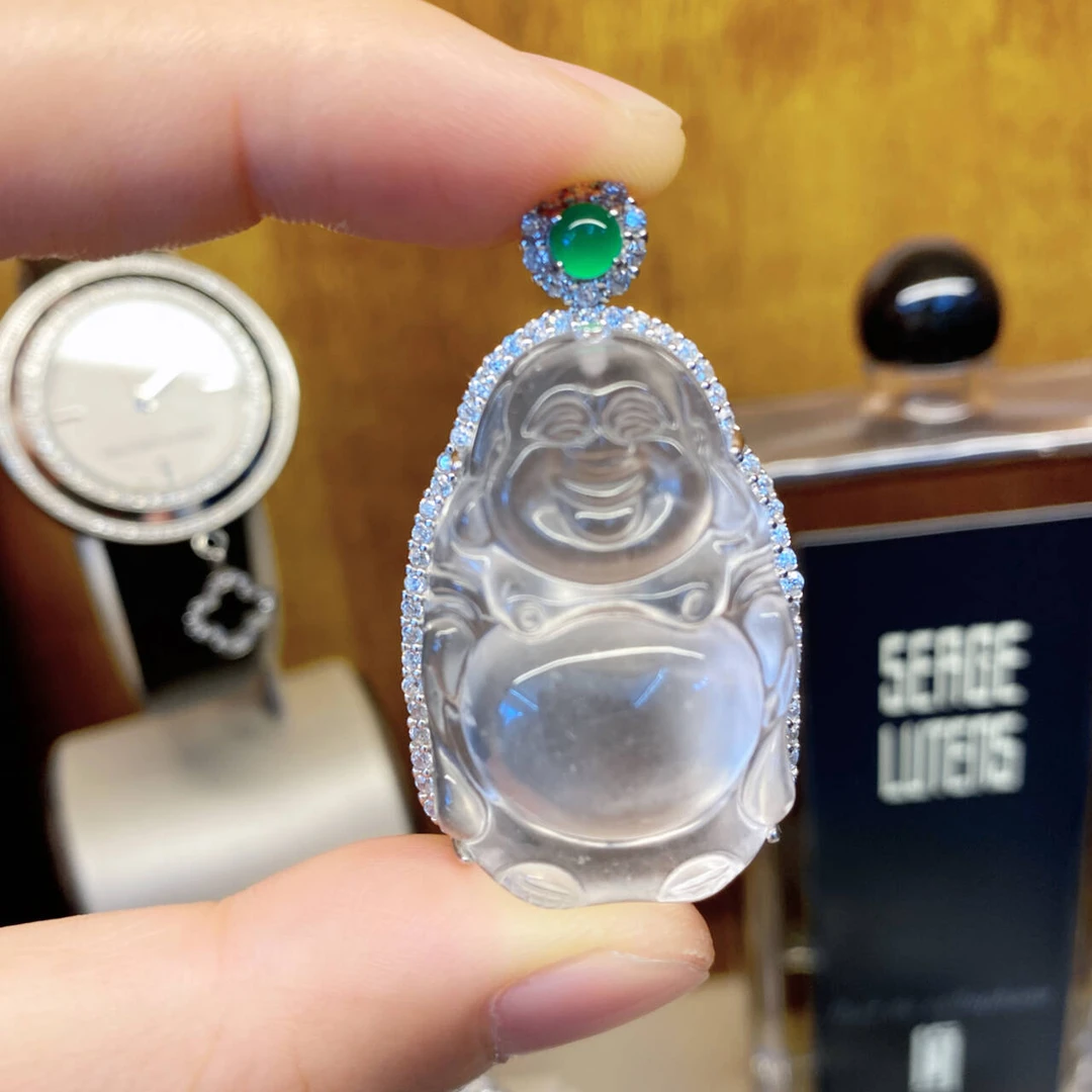 吊坠925银合成锆石 厚镀1MIL冰冰祥和大度站姿吊坠dois12