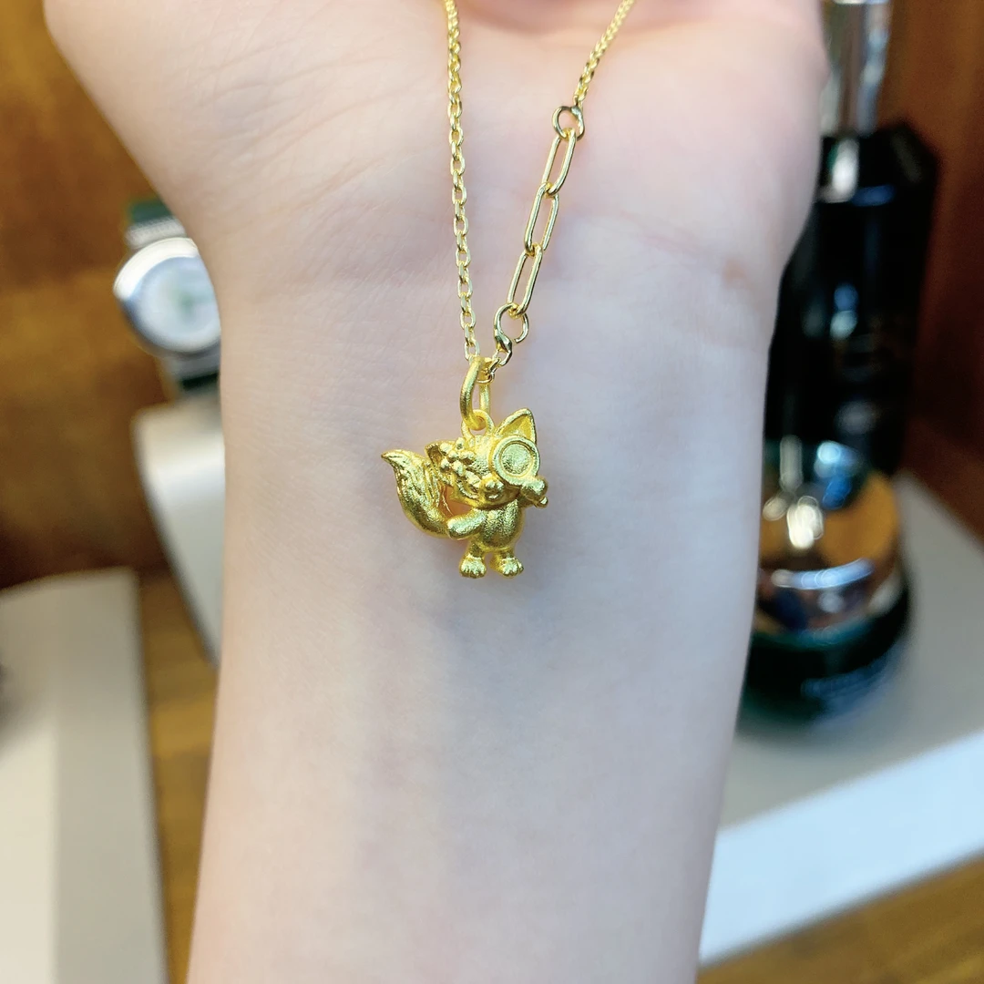 吊坠925银合成锆石 黑标K可爱小贝儿简约项链dois12