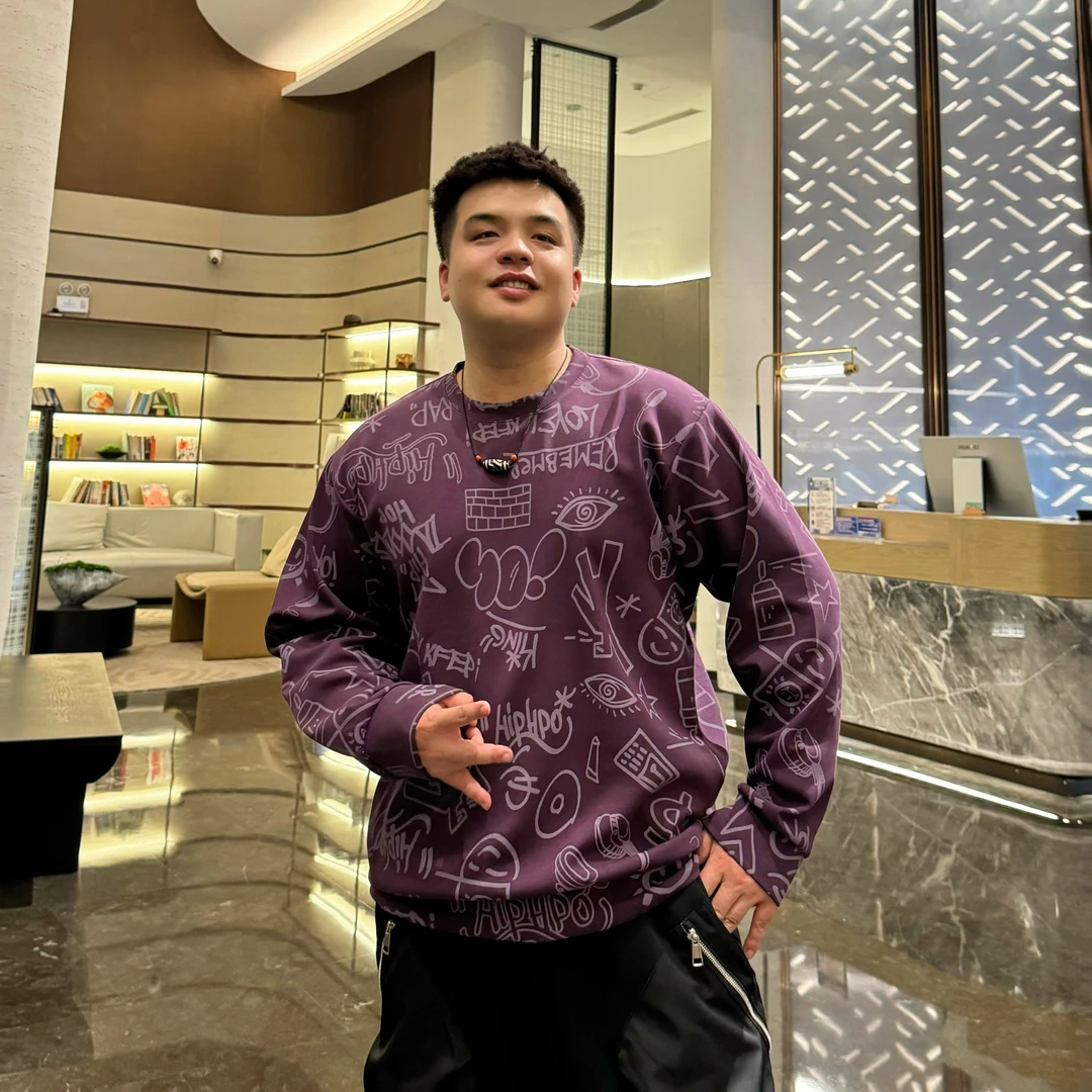 大码男装潮牌美式卫衣300斤重磅大码卫衣简潮男士卫衣宽松T1021