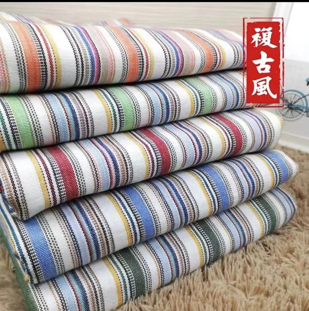 (复古风凉席)老粗布精梳棉纯棉色织条纹通用加厚床单凉席