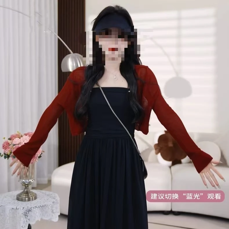 女针织衫新款固色显瘦修身薄款毛衣法式夏季女装半高领水洗爆款