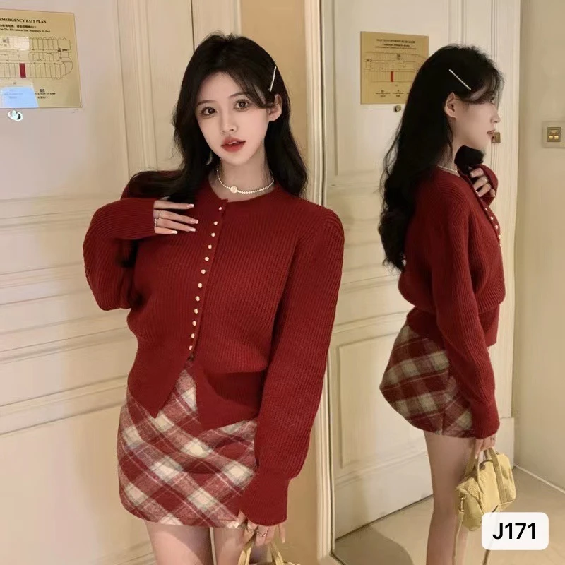 软糯气质针织开衫女外穿2023春秋季新款长袖上衣短款收腰毛衣外套