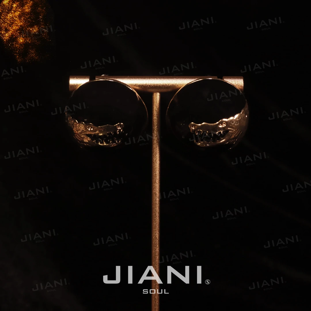 合金耳饰 JIANI【精工浮雕古埃及“鳄神索贝克”创造力艺术】耳饰