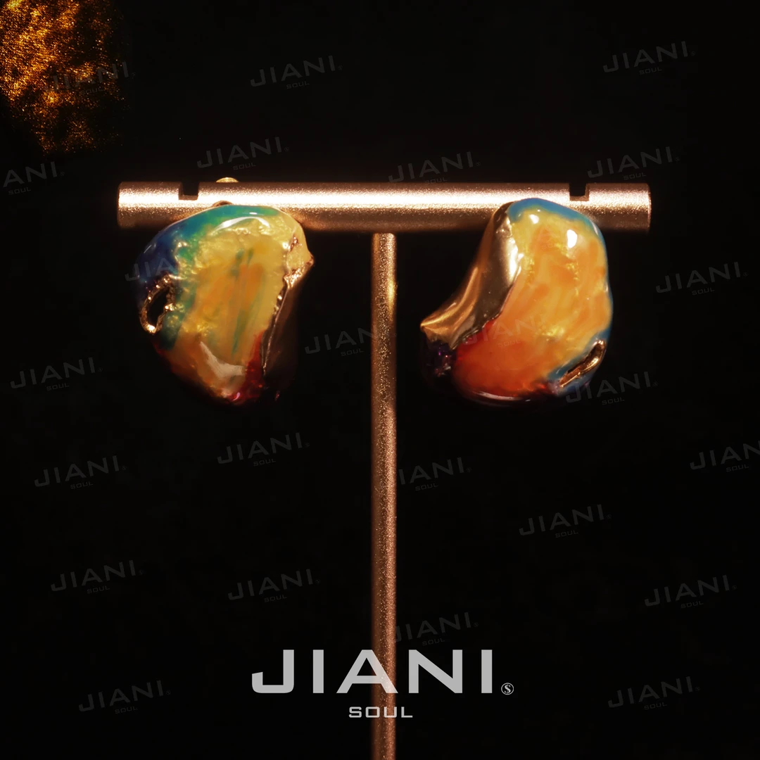 合金耳饰 JIANI【高定手绘“想象力梵高”油画珐琅】耳饰
