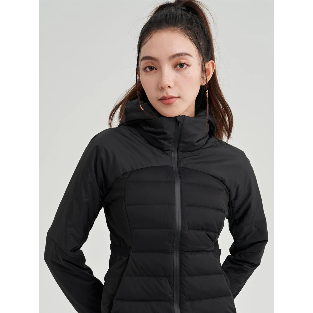 lulu新款运动羽绒棉服修身瑜伽显瘦跑步轻薄保暖连帽防风上衣外套