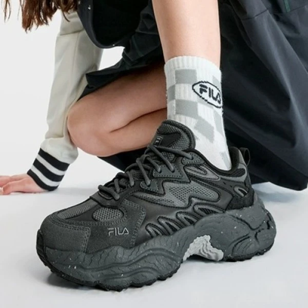 Fila/斐乐蕨草老爹鞋男女秋冬新款网面百搭厚底潮流运动情侣复古