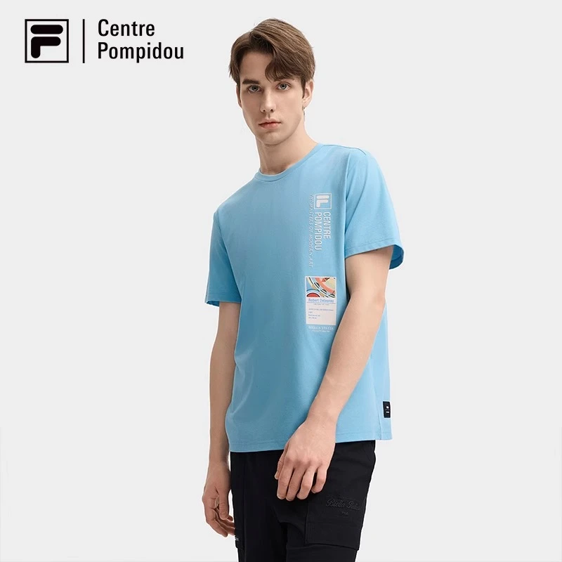 Fila/斐乐x蓬皮杜中心系列针织短袖衫2025秋季夏季T恤 F11M438130