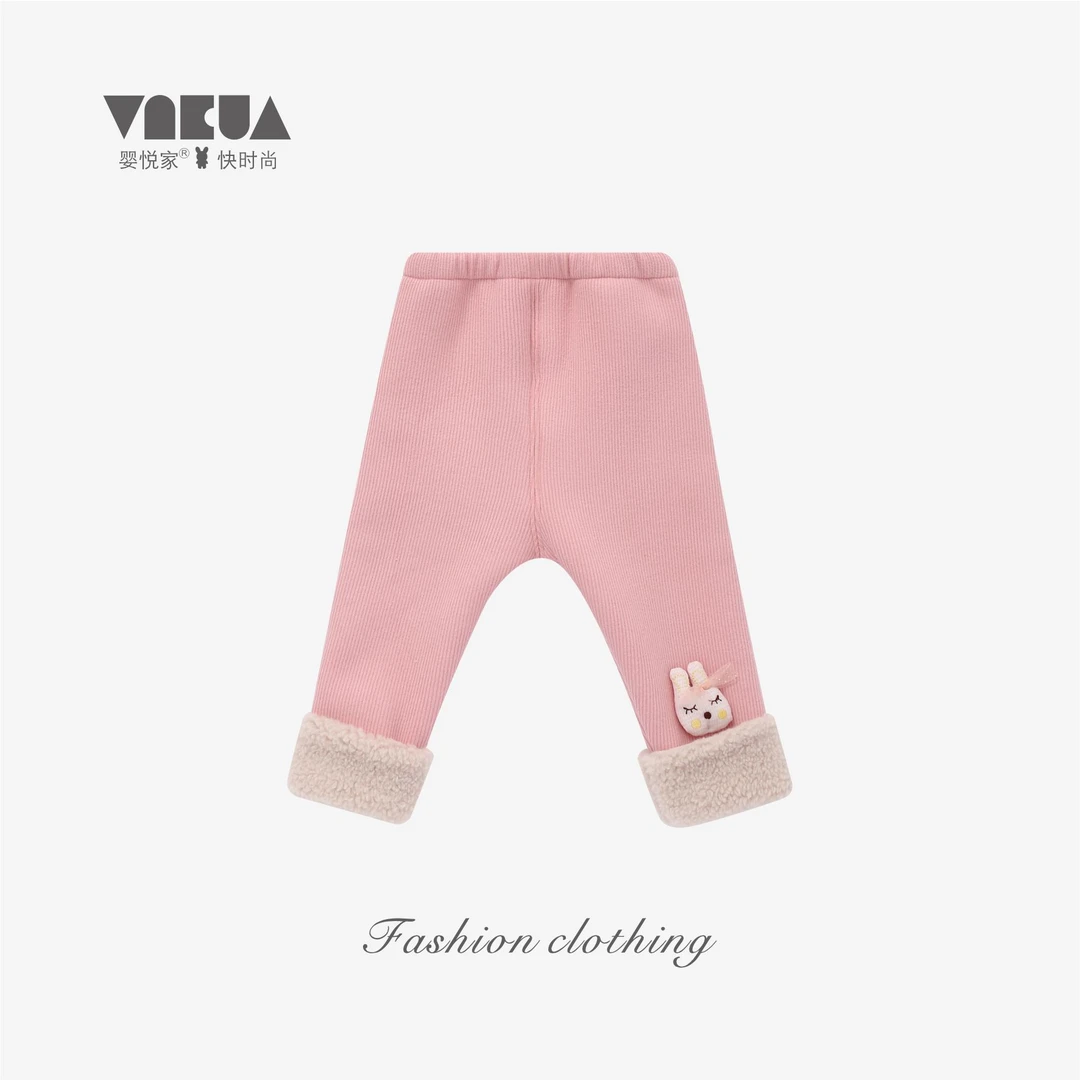 婴悦家秋冬款女宝宝洋气时尚女童外穿打底裤复合绒裤子88046