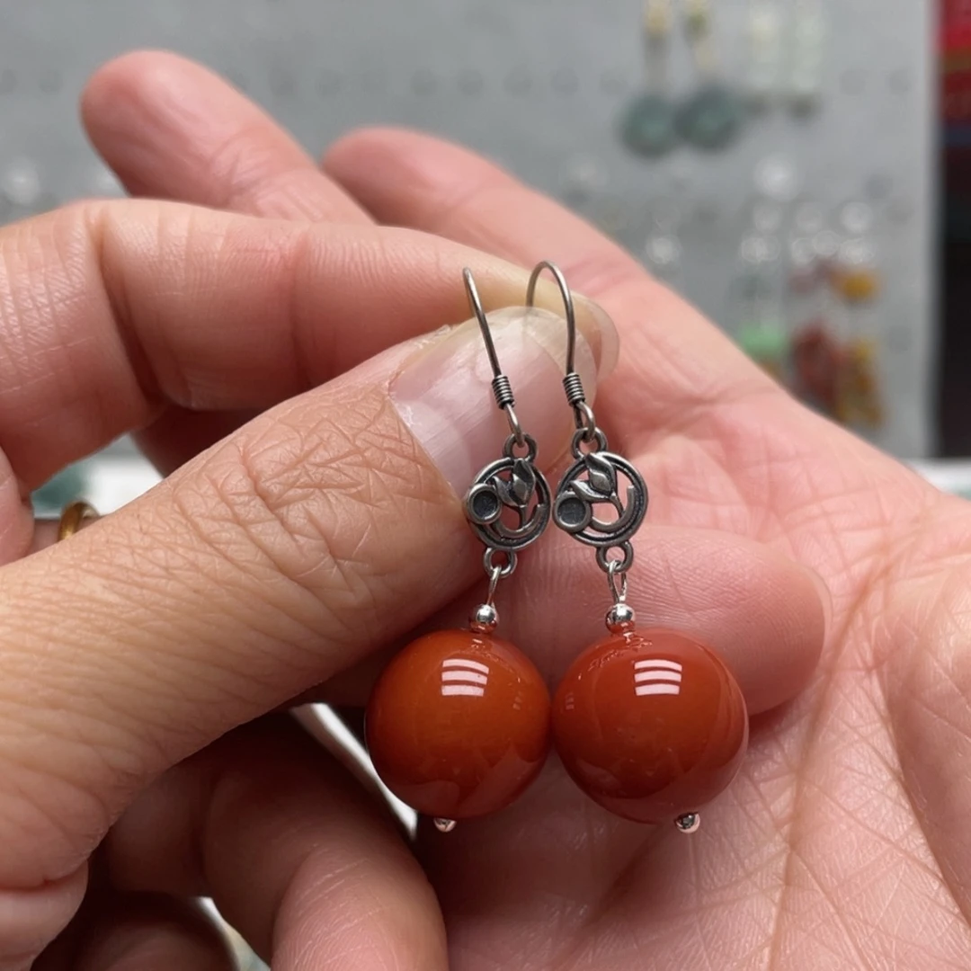 【闪购商品】南红玛瑙耳饰合金