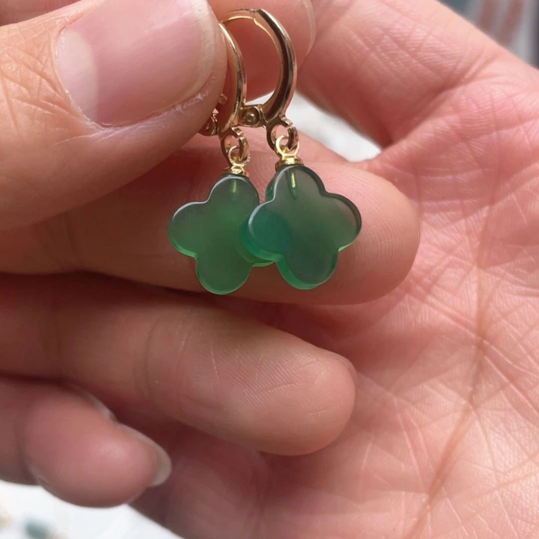 【闪购商品】玛瑙/玉髓耳钉合金