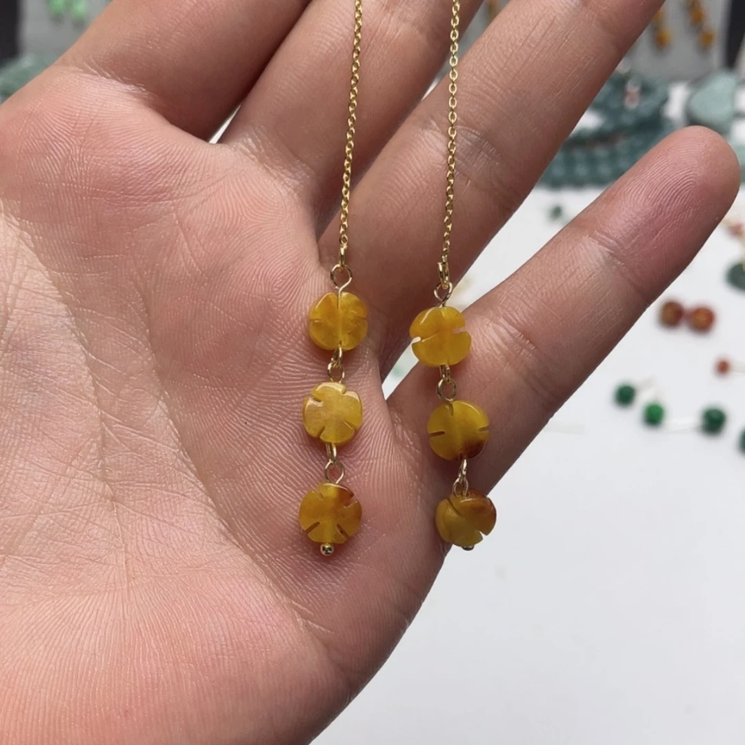 【闪购商品】玛瑙/玉髓耳钉合金