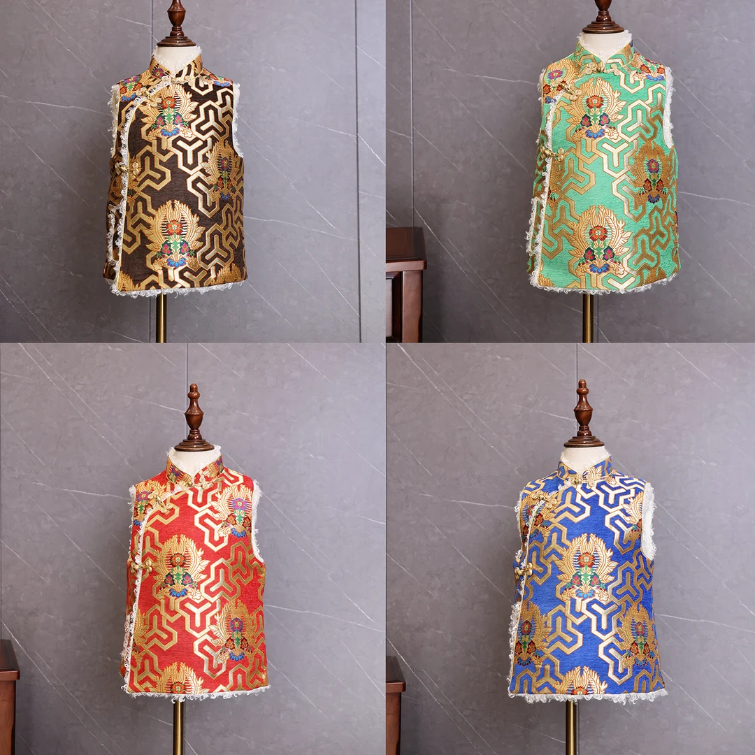 【宠粉款-4】藏族服装女童冬季新款加绒加厚藏式马甲背心TZMJ952