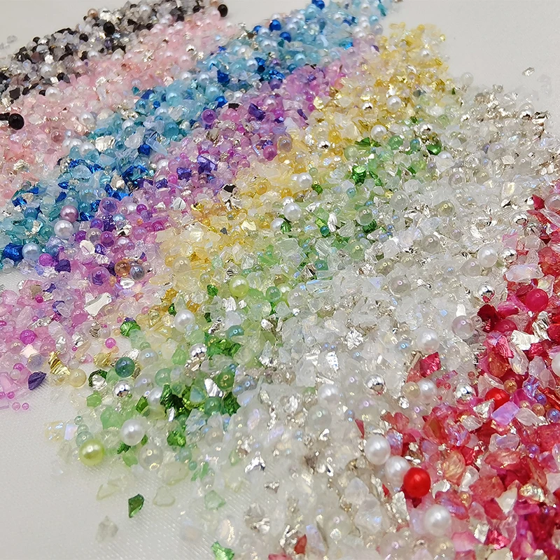 ins风碎石风暴创意手工diy不规则矿石碎钻填充物美甲珍珠装饰贴片