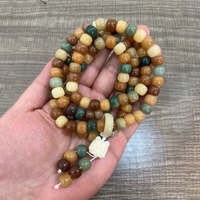 【A357】多宝菩提0.9*108直切带醒狮多圈手串