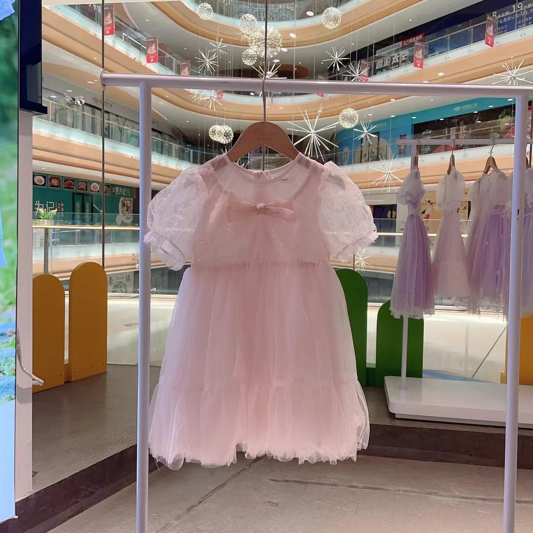 皇室童缘儿童女童2024夏款公主裙蝴蝶结纱裙连衣裙16630477006X