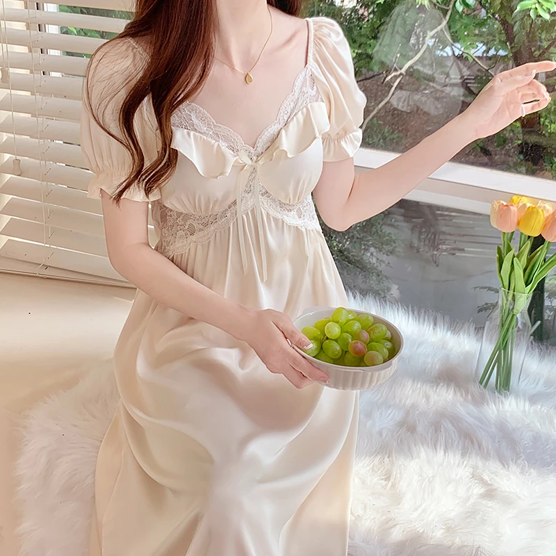 高级感睡裙女夏款短袖裙冰丝性感家居服2025年新款睡衣甜美纯欲风
