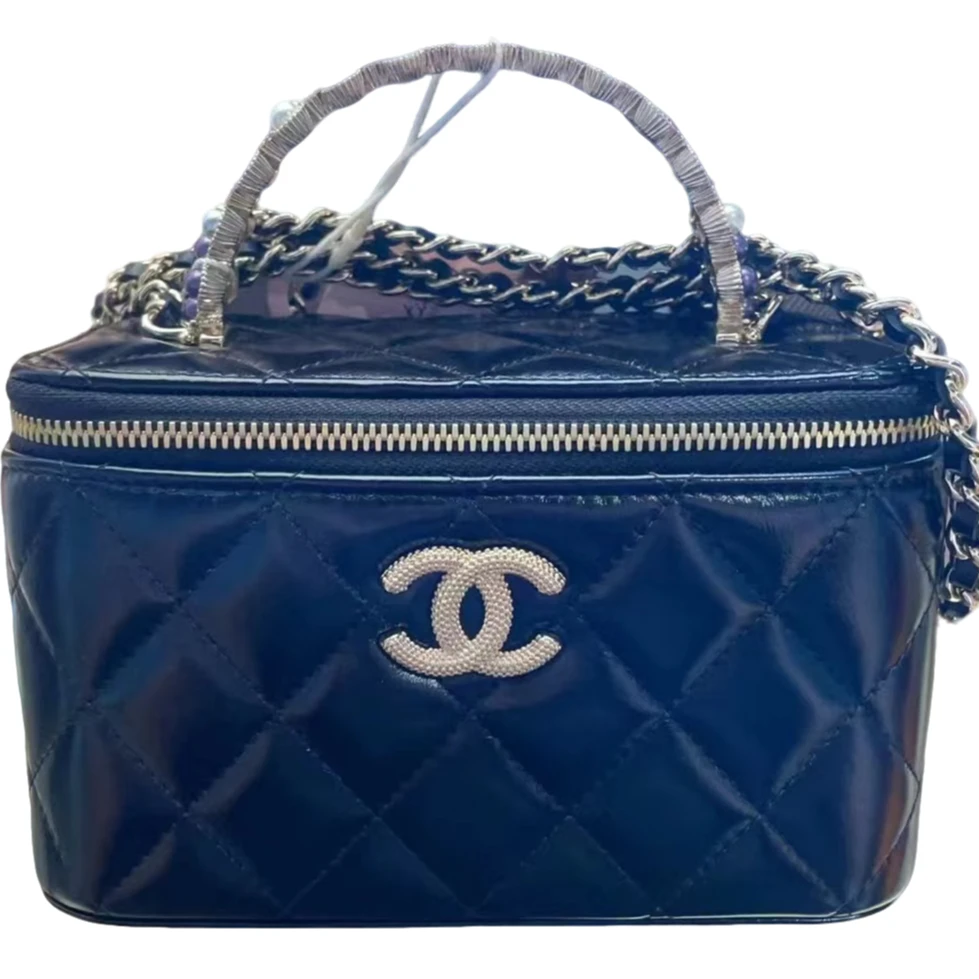 99新 Chanel/香奈儿 刘妮可珍珠手柄盒子化妆包
