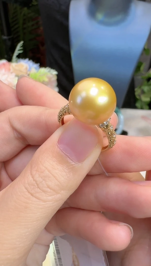 【闪购商品】海水珍珠戒圈18K金镶嵌戒指