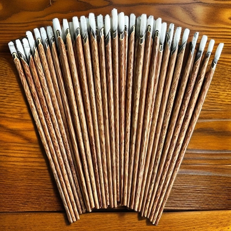 实木筷子家用创意日式实木筷子10双镶嵌波浪纹酒店家用筷子高档