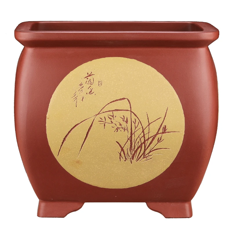 宜兴原矿精品四方兰花盆