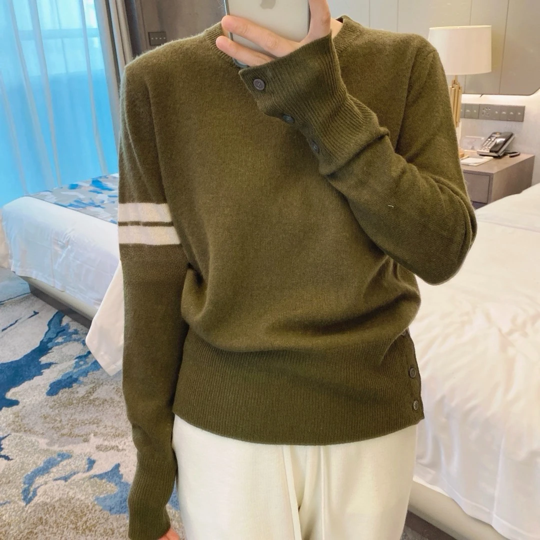 秋冬学院风全毛套头长袖圆领休闲打底针织毛衣显瘦气质时尚百搭