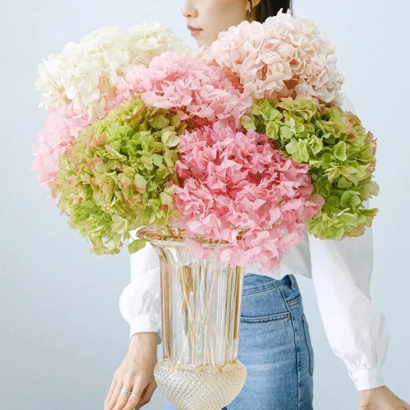 金萨大海蓝绣球冻龄花干花永生花中秋礼物家居软装饰品插瓶天然
