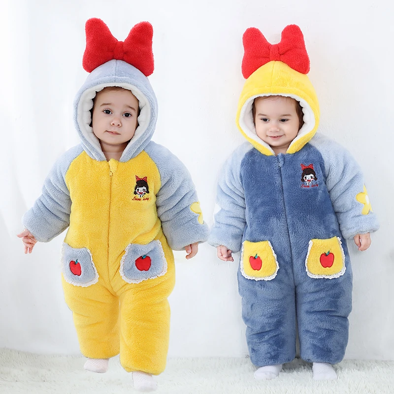 婴幼儿宝宝冬季新款女孩子可爱卡通加厚棉服外套女宝外出服童装