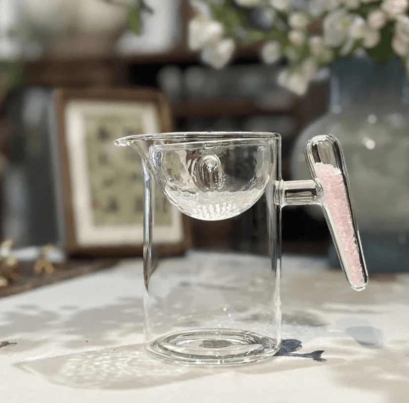 晶焱手工逍遥公道杯分茶器带漏斗方便拆卸中式玻璃耐热款创意公杯