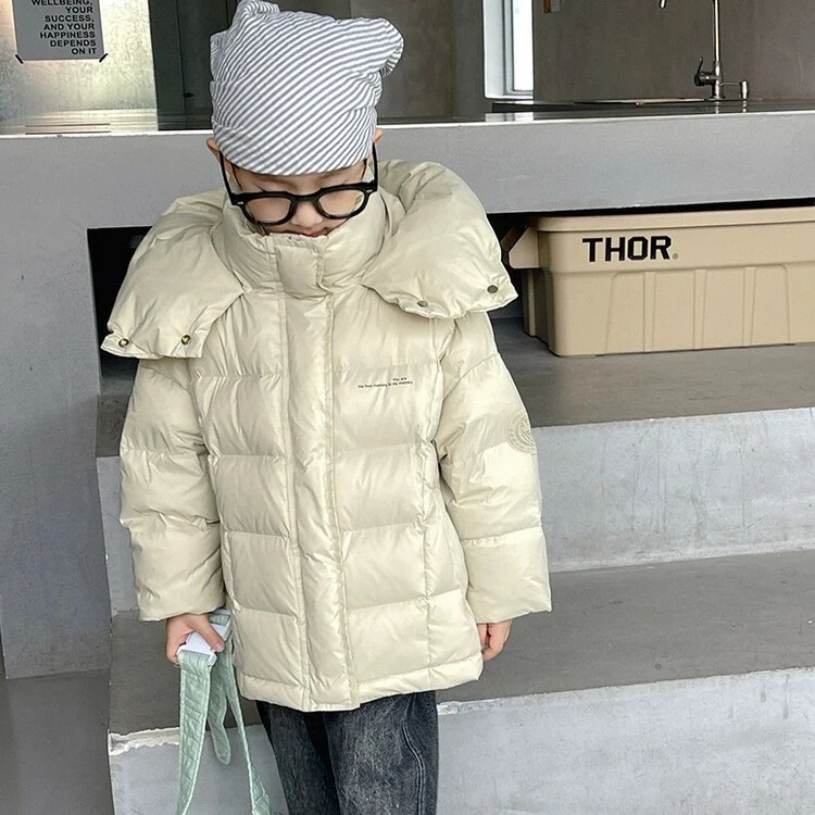 反季儿童羽绒服女童连帽宽松中长款加厚保暖韩版冬季时尚休闲