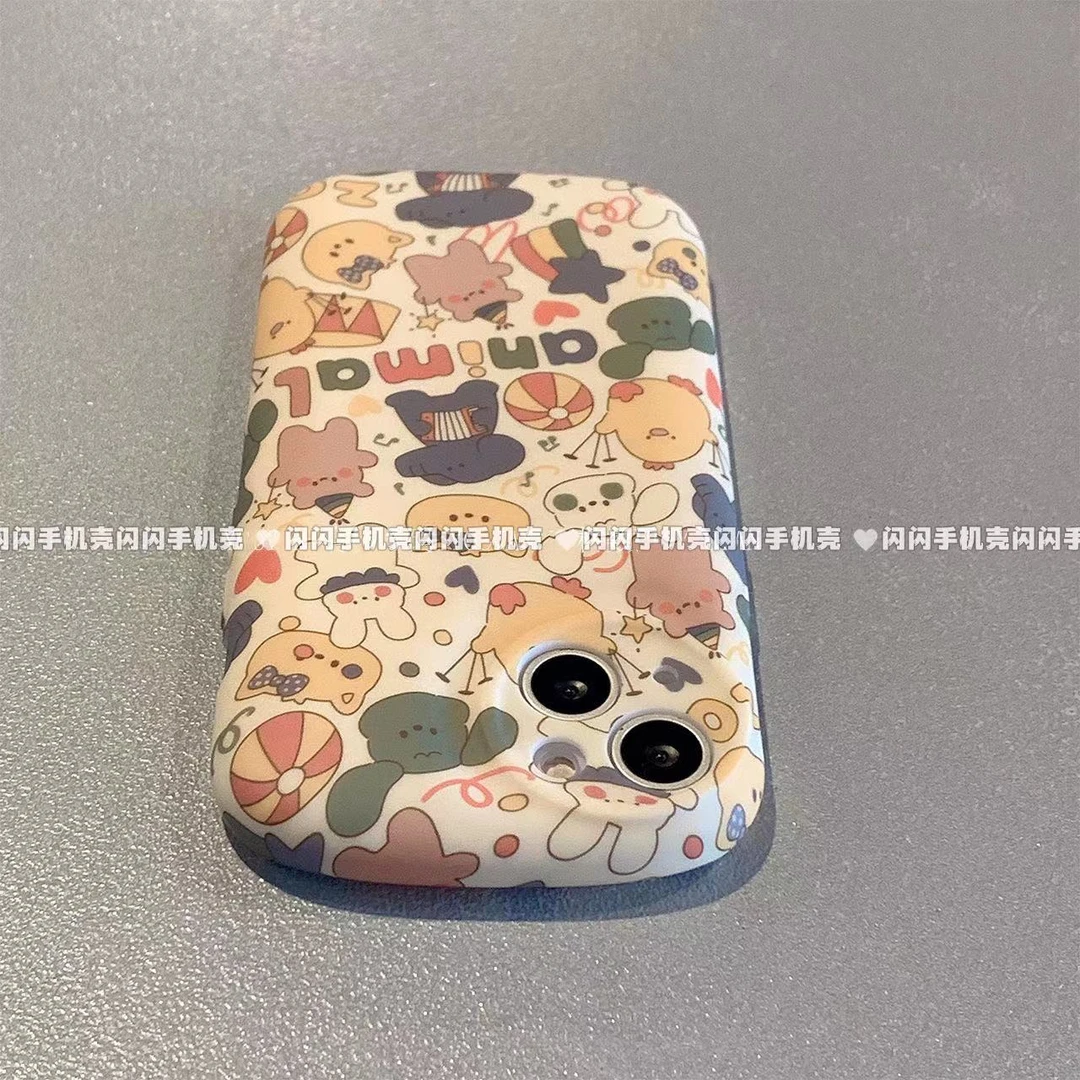 新款iPhone16promax手机壳卡通铺满动物合集适用苹果15高级14可爱