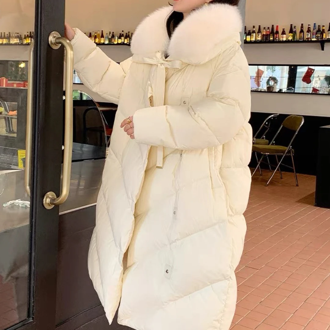 2024 冬季新款韩版休闲鹅绒服狐狸毛领