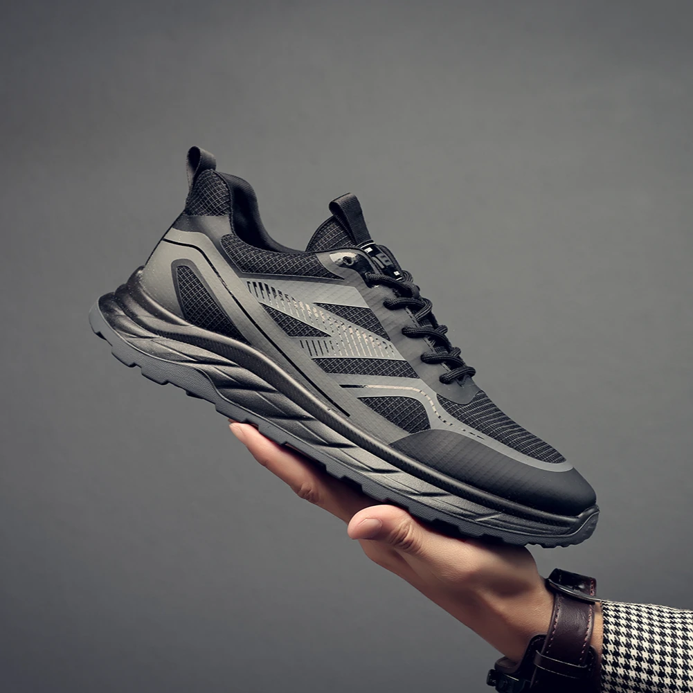 2024男鞋户外百搭潮流百搭透气软底男士飞织网面鞋子男运动休闲鞋