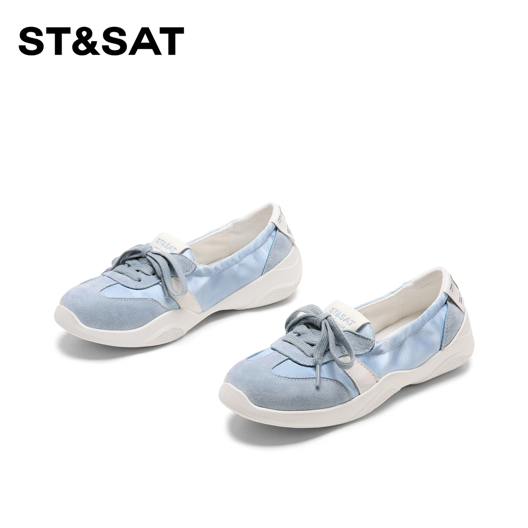 星期六真皮芭蕾风女鞋单鞋女款2025新款爆款秋季浅口休闲鞋德训鞋