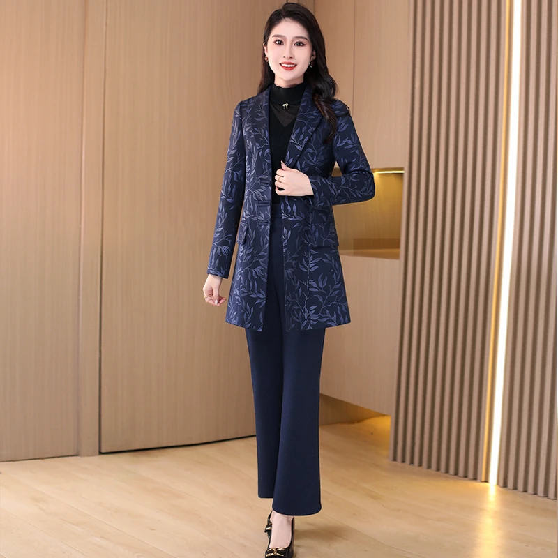 【外套+裤子】17766优雅气质时尚大气减龄休闲显瘦俩件套春秋M-4X