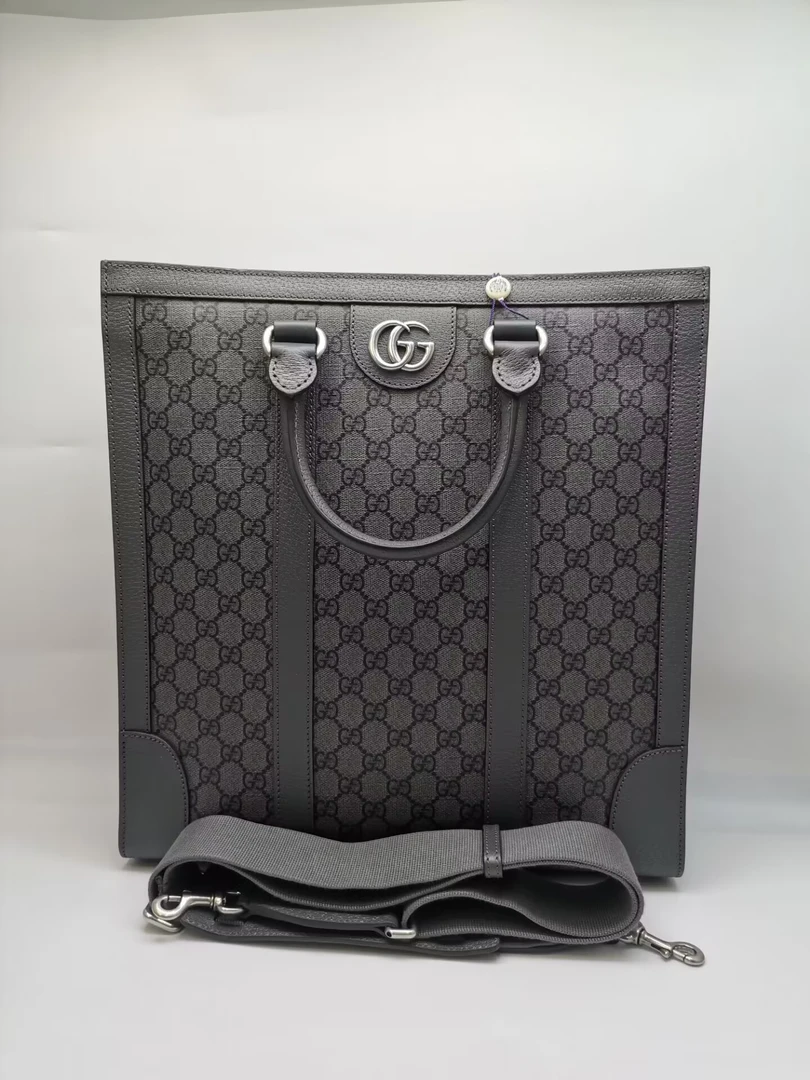 99新 GUCCI/古驰 98新16582 GUCCI古驰 灰色经典老花托特包肩带