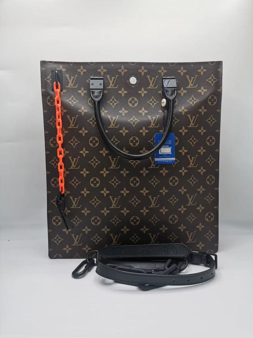 99新 LouisVuitton/路易威登  98新16104 棕老花 琴谱 托特包大号