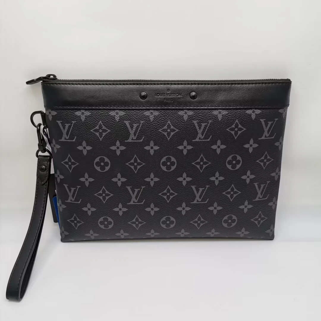 99新 LouisVuitton/路易威登  97新 16571 LV老花手拿包黑武士