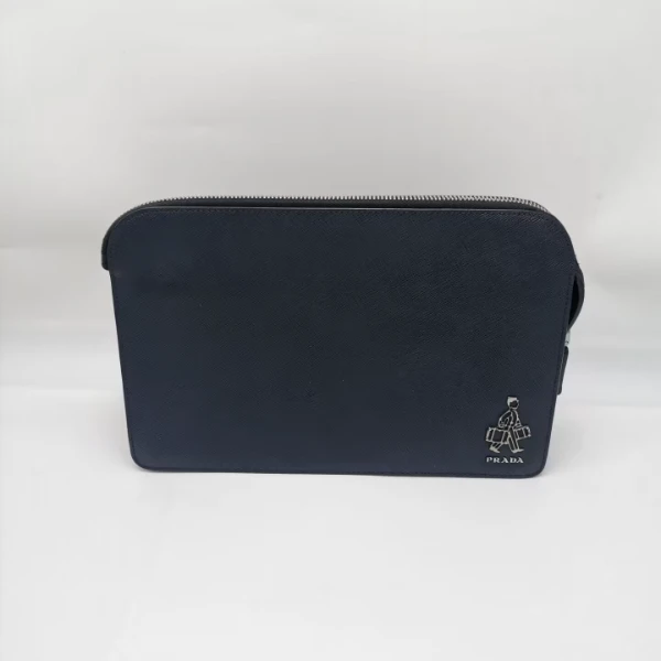 95新 Prada/普拉达  95新17563 普拉达 黑色手拿包男士中号时尚