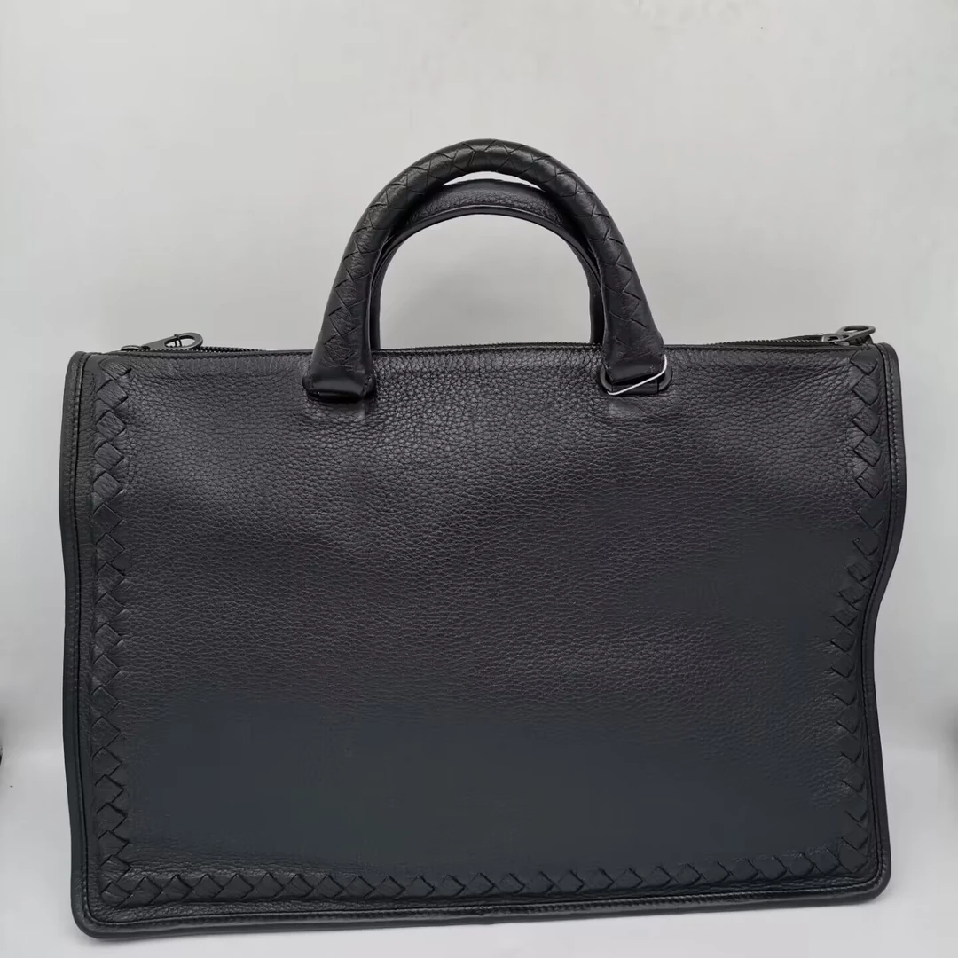 95新 BOTTEGA VENETA/葆蝶家  13227  深蓝色编织 手提公文包时尚
