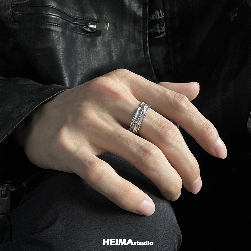 925银戒指 原创绷带系列纯银戒指男高级感潮牌男生单身戒食指戒子