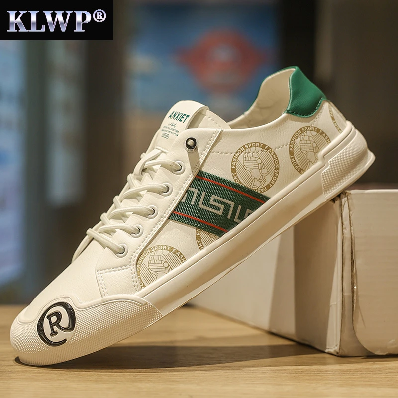 KLWP轻奢小白鞋懒人一脚蹬鞋子男款秋冬男士开车专用鞋休闲板鞋男