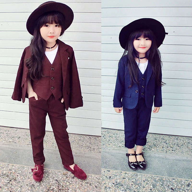 2024春秋季女童休闲西服纯色中小童女孩外套洋气休闲小清新小西服