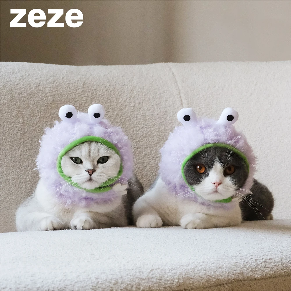 ZEZE冬季保暖头套宠物衣服猫咪披风猫衣服冬天加厚狗狗毛绒斗篷