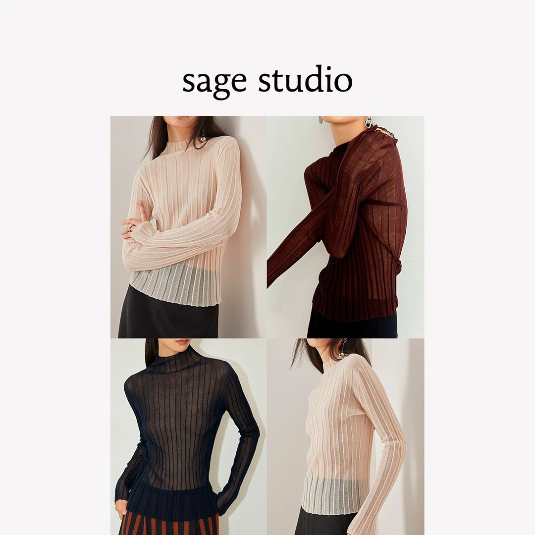 sagestudio 自在轻盈 秋冬衣橱Bi备款百搭三色半高领打底套头上衣