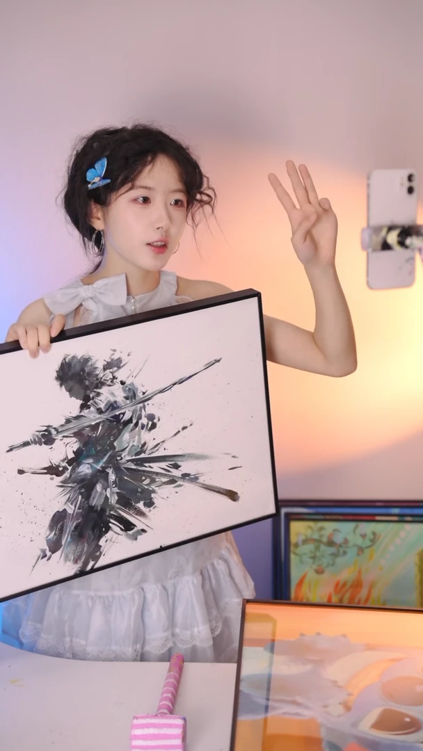 【闪购商品】绘画精品水墨风索隆丙烯画
